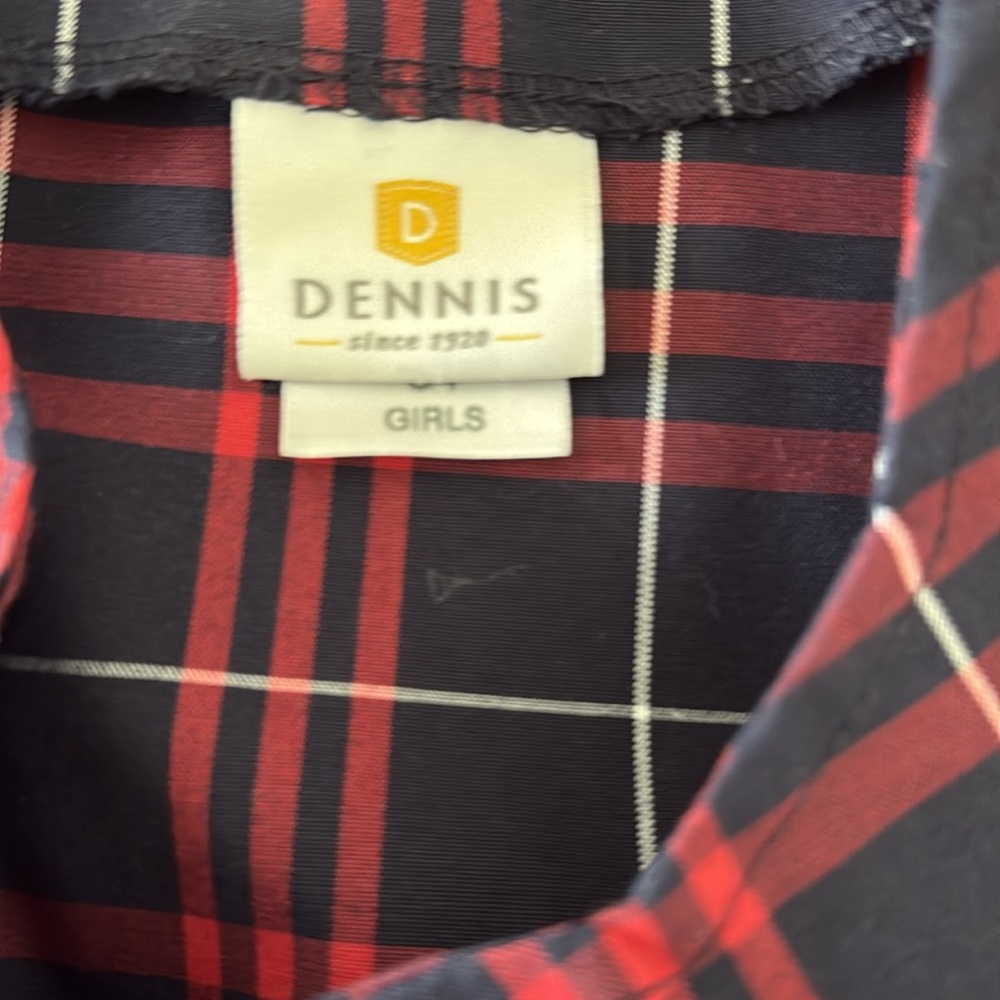 Dennis Uniform Girls Bib Front Box Pleat Hamilton Plaid Jumper Dress - Picture 3 of 8